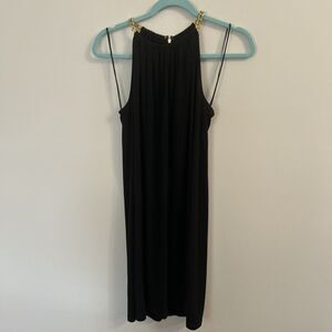 Michael Kors Black Chain Strap Halter Dress Women’s Medium Sleeveless